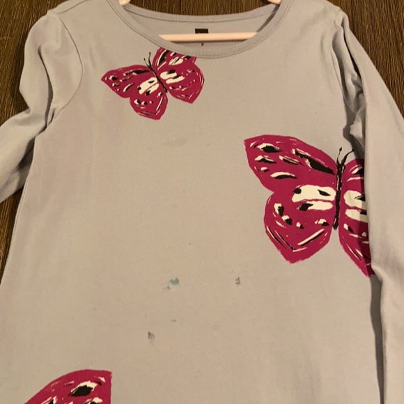 Tea Collection dress - size 8 - butterfly theme in blue/grey. - Picture 2 of 4